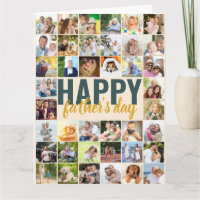 Father's Day Photo Collage Big Personalized Card