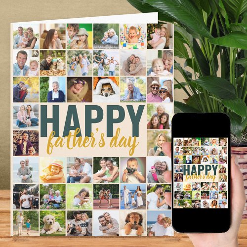 Fathers Day Photo Collage Big Personalized Card