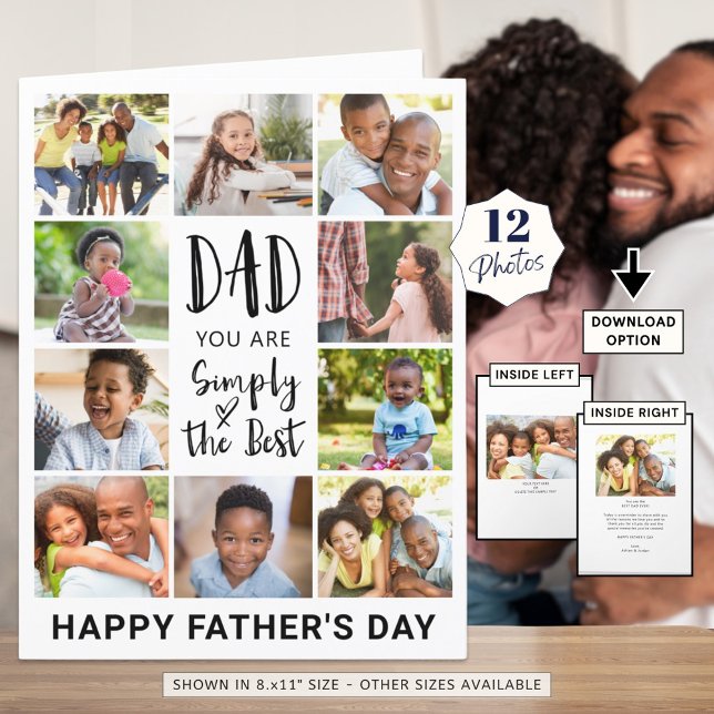 Father's Day Photo Collage BIG Personalized Card (Creator Uploaded)