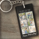 Father's Day Photo Collage Black Keychain<br><div class="desc">Best dad script font with 6 family photo slots along with a custom message for your number 1 Dad.</div>