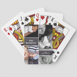Father's Day, Photo Collage Collage, Chalkboard Poker Cards