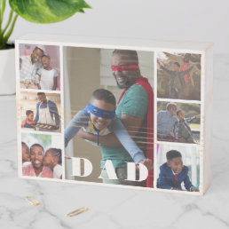 Father&#39;s Day Photo Collage Dad Wooden Box Sign