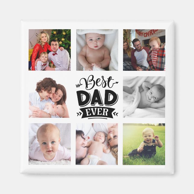 Fathers Day Photo Collage Gift DAD Magnet (Front)