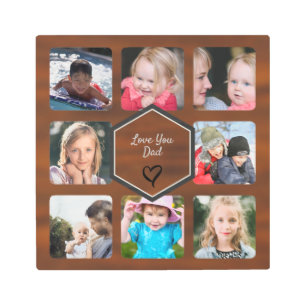 Father's Day Photo Collage Metal Wall Art