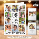 Father's Day Photo Collage Personalized Holiday Card<br><div class="desc">Father's Day greeting card with a total of 12 photos--a photo collage with 10 pictures on the cover and one on each side inside. The cover features a modern typography title design that says DAD, YOU ARE SIMPLY THE BEST and personalized with your custom text below (the sample shows HAPPY...</div>