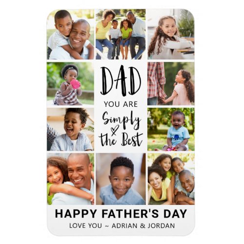 Fathers Day Photo Collage Personalized Magnet