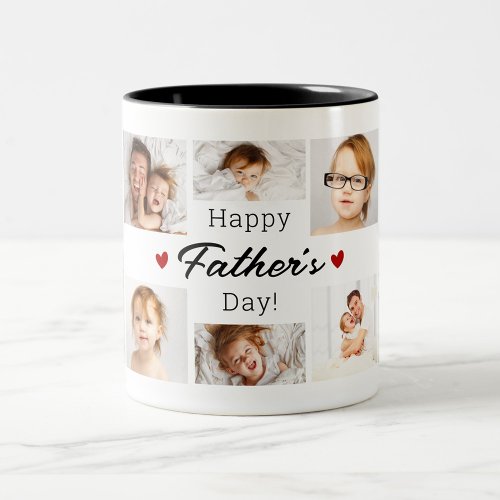 Fathers Day Photo Collage Two_Tone Coffee Mug