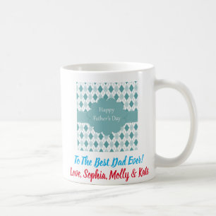 Father's Day Photo Dad Best Ever Plaid Coffee Mug