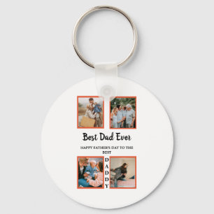 Father's day photo display collage for dad keychain