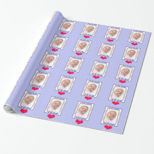 Fathers Day Photo Gift Wrap Wrapping Paper