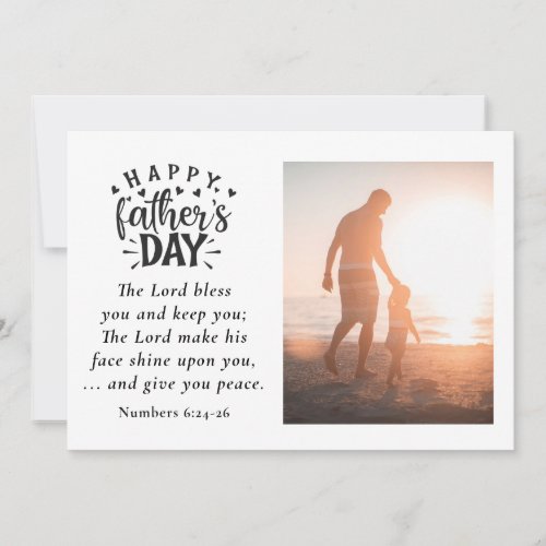 Fathers Day Photo Lord Bless You Christian Bible  Holiday Card