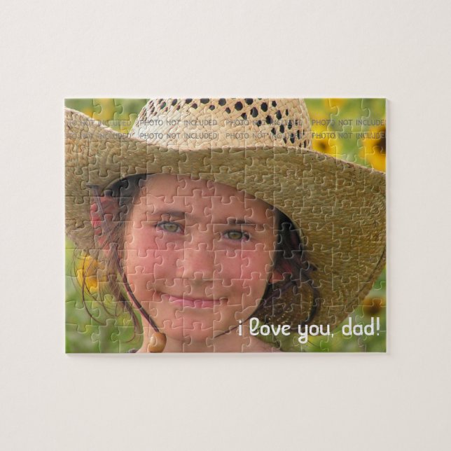 Fathers Day Photo Love You Dad Personalized Jigsaw Puzzle (Horizontal)