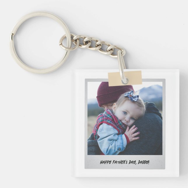 Father's Day Photo New Dad Cool Daddy Keychain (Front)