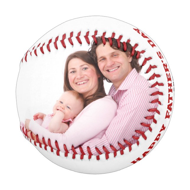 Father's Day Photo Personalized Baseball (Front Right)