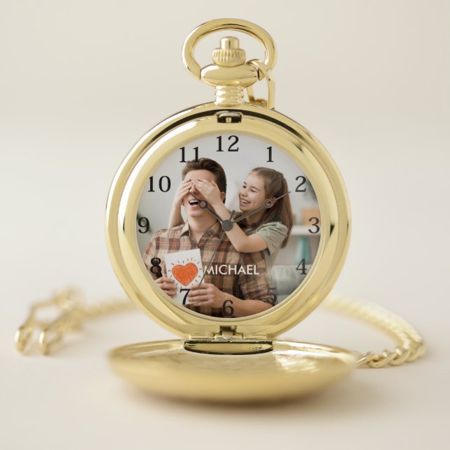 Fathers Day Photo  Pocket Watch (Inside)