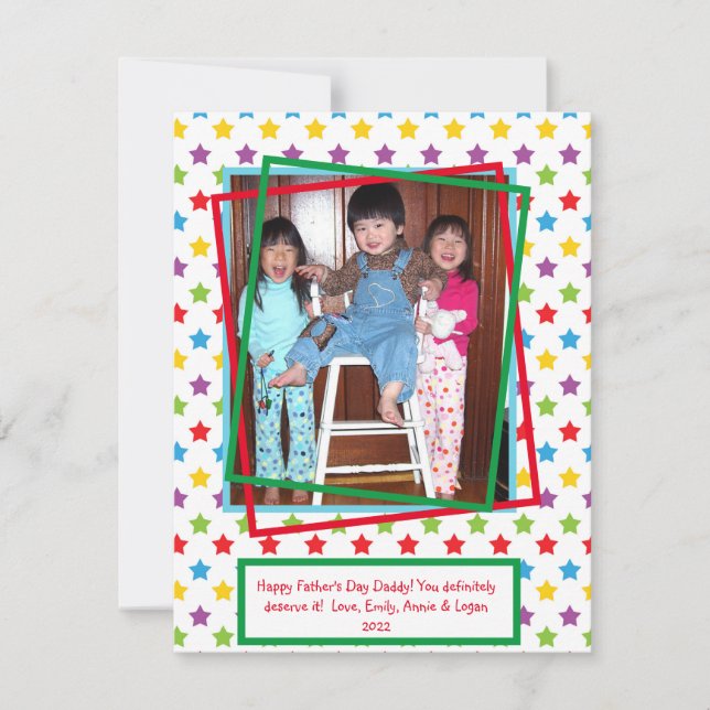  Father's Day Photo Template Colorful Stars (Front)