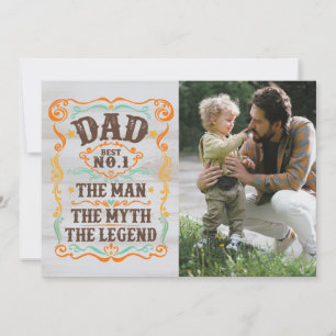 Father's Day Photo The Man The Myth The Legend Holiday Card