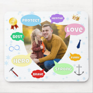 Fathers Day Photo Word Clouds Best Dad Father Mouse Pad