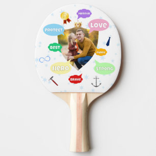 Fathers Day Photo Word Clouds Best Dad Father Ping Pong Paddle