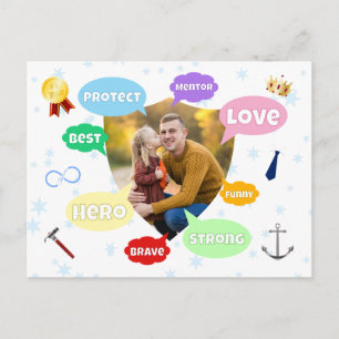 Fathers Day Photo Word Clouds Best Dad Father Postcard