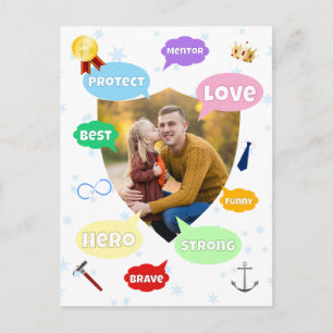 Fathers Day Photo Word Clouds Best Dad Father Postcard