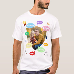 Fathers Day Photo Word Clouds Best Dad Father T-Shirt