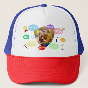 Fathers Day Photo Word Clouds Best Dad Father Trucker Hat