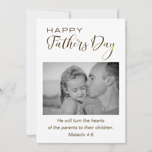 Fathers Day Photograph Christian Bible Verse Flat Holiday Card