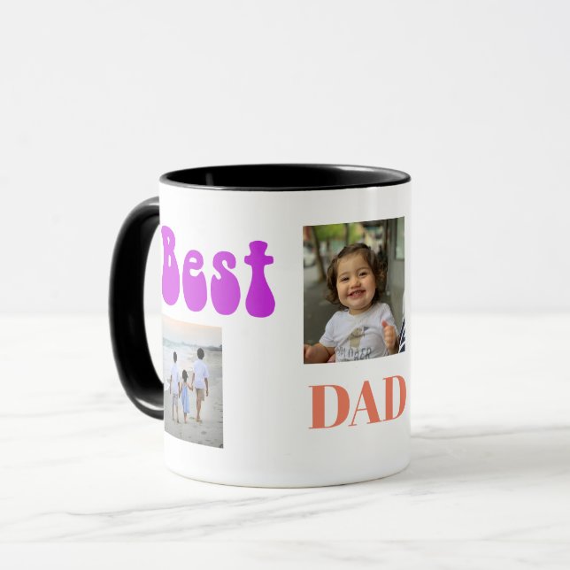 Fathers Day Photos Grandfathers Day Modern Text Mug (Front Left)
