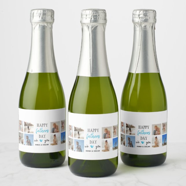 Father's Day Photos Sparkling Wine Bottle Labels  (Bottles)