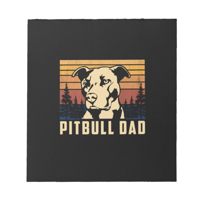 Father's Day Pitbull Dad Notepad (Front)