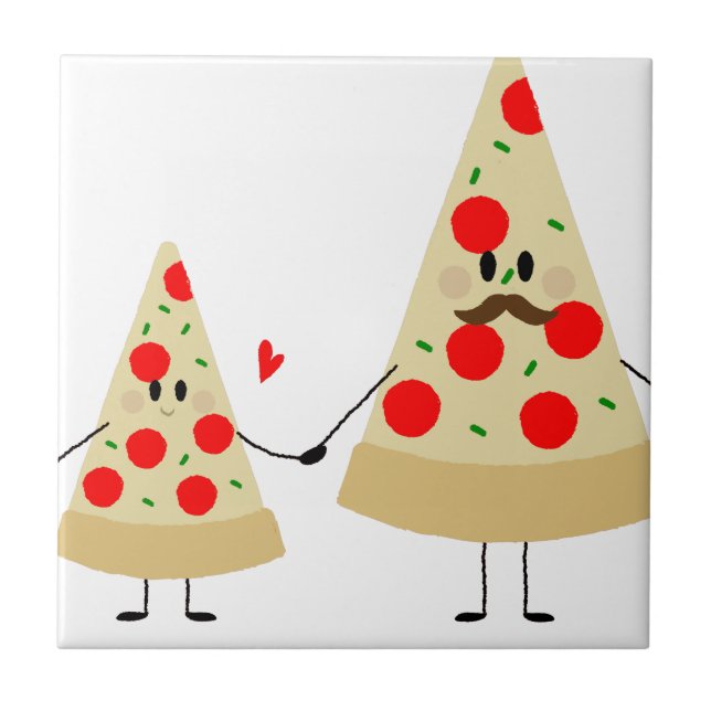 fathers day pizza ceramic tile (Front)