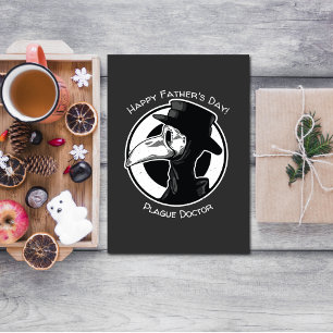 Father's Day Plague Doctor Bird Mask B/W Postcard