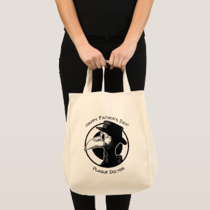 Father's Day Plague Doctor Bird Mask B/W Steampunk Tote Bag