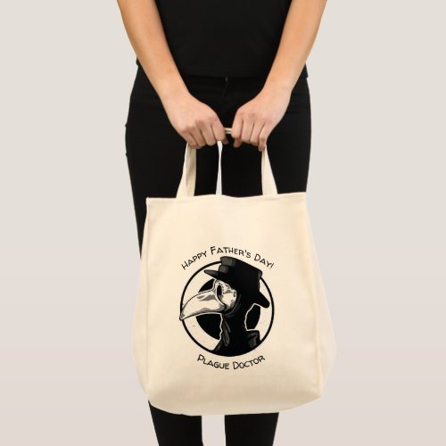Fathers Day Plague Doctor Bird Mask BW Steampunk Tote Bag