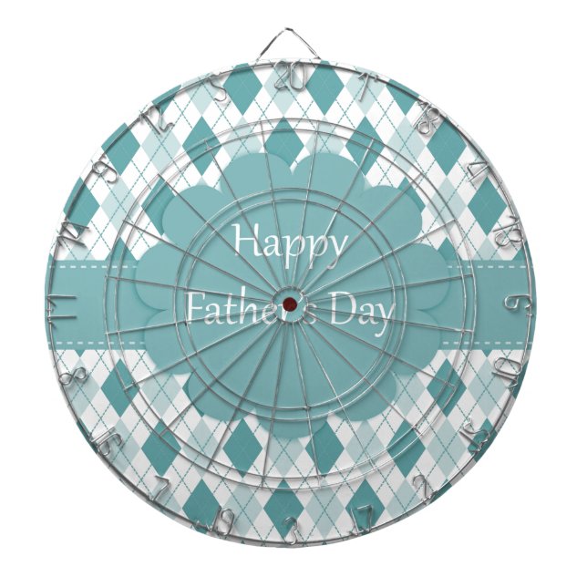 Fathers Day plaid Dart Board (Front)