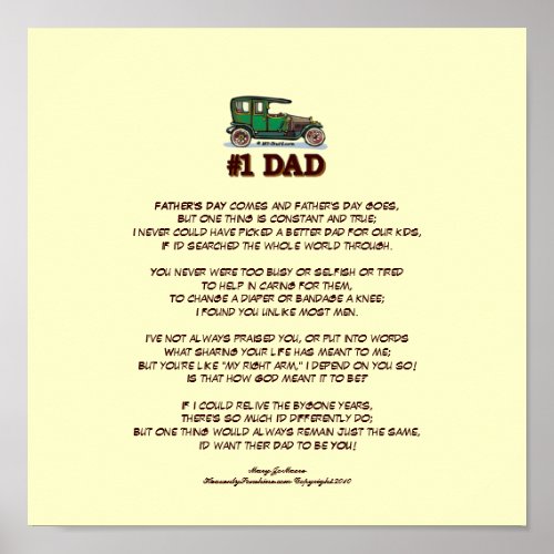 Fathers Day Poem from Wife Poster