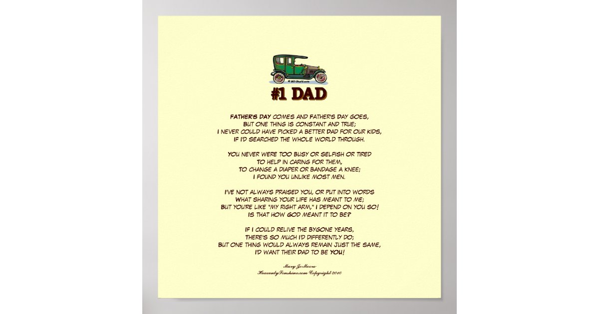 fathers day poem from wife poster zazzlecom