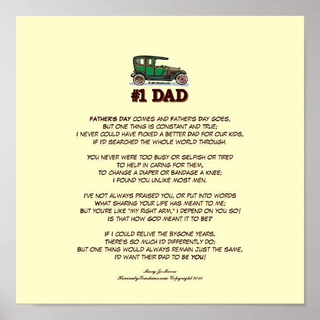 Father's Day Poem from Wife Poster (Front)