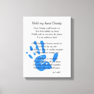 Fathers Day Poem - Hold My Hand Handprint Dad Gift Canvas Print