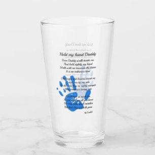 Fathers Day Poem - Hold My Hand Handprint Dad Gift Glass