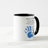Fathers Day Poem - Hold My Hand Handprint Dad Gift Mug (Front Right)
