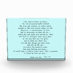 Fathers Day Poem on Block