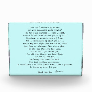 Fathers Day Poem on Block