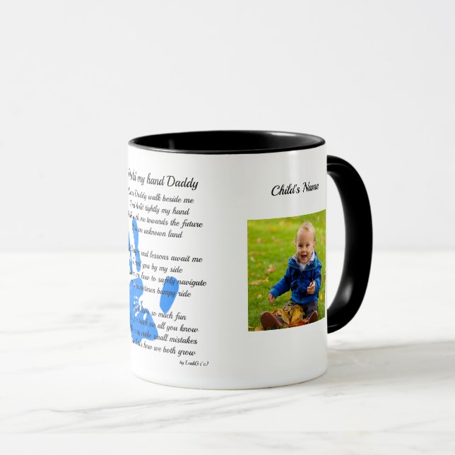 Fathers Day POEM PHOTO Mug - Hold My Hand Daddy (Front Right)