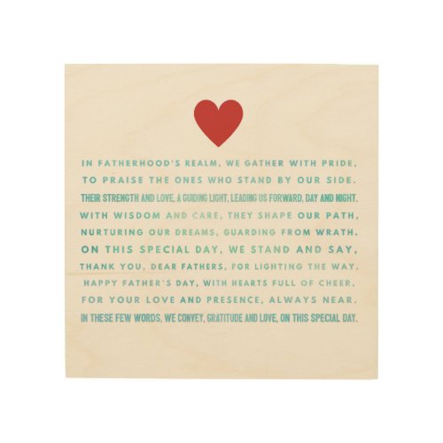 fathers day poem wood wall art