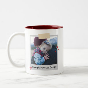 Father's Day Polaroid Photo New Dad Cool Daddy Two-Tone Coffee Mug