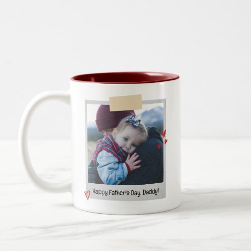 Fathers Day Polaroid Photo New Dad Cool Daddy Two_Tone Coffee Mug