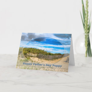 FATHER'S DAY - POPPY - BEACH/OCEAN/DUNES SCENE CARD
