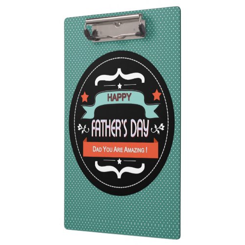 Fathers Day Poster with Polka Dots  Black Label Clipboard